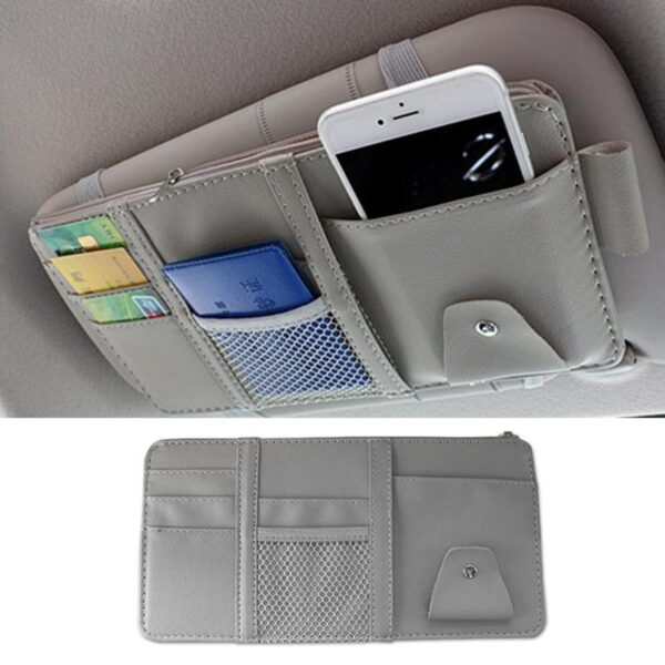 Multi Function Automobile Car Sun Visor Organizer Pouch Storage Bag Case Hanging Card Holder Universal Car 2