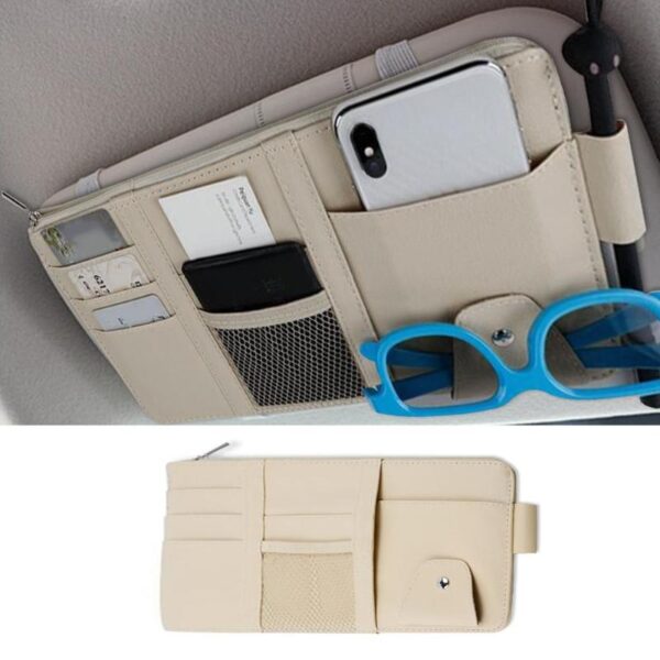 Multi Function Automobile Car Sun Visor Organizer Pouch Storage Bag Case Hanging Card Holder Universal Car 3