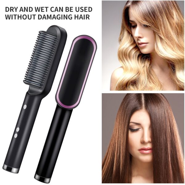 Multifunctional Professional Hair Straightener Tourmaline Ceramic Hair Curler Brush Hair Comb Straighteners Curling Hair Iron 1