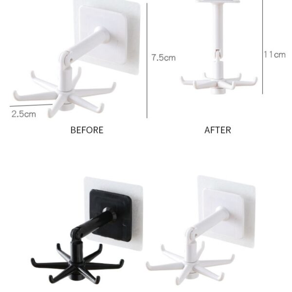 New Rotate Hook Holder Hang Kitchen Cabinet Storage Rack Organizer Rack Multi Purpose Hooks Home Storage 5