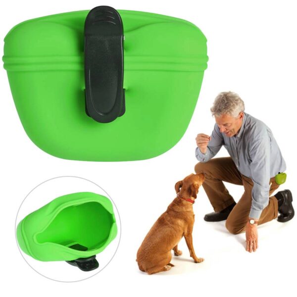 Чанта за кучета за домашни любимци Кутия за лечение на кучета на открито Пакет за подаване на талията Джобно кученце от силиконово куче 2