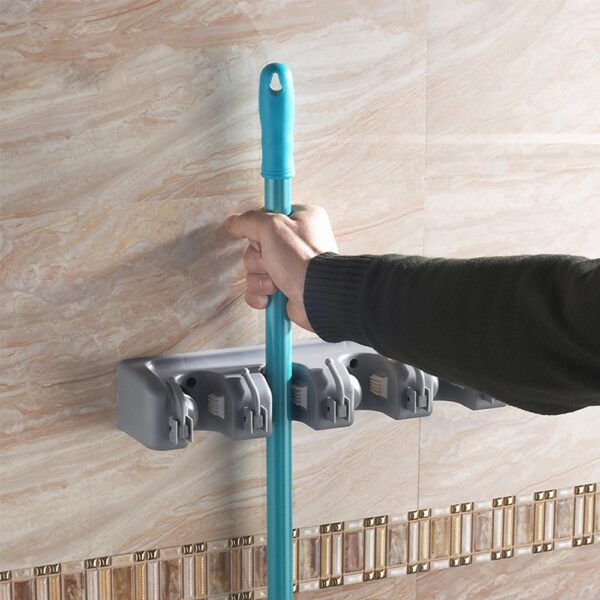 Plastic Wall Mounted Magic Mop Holder Storage Holder Multi Functional Broom Holder Kitchen Storage 3