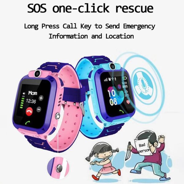 Q12 IP67 Boys Girls Kyauta Smartwatch Ga Yara Tare da Sim Card Kamara na Yara Smart Watch 1