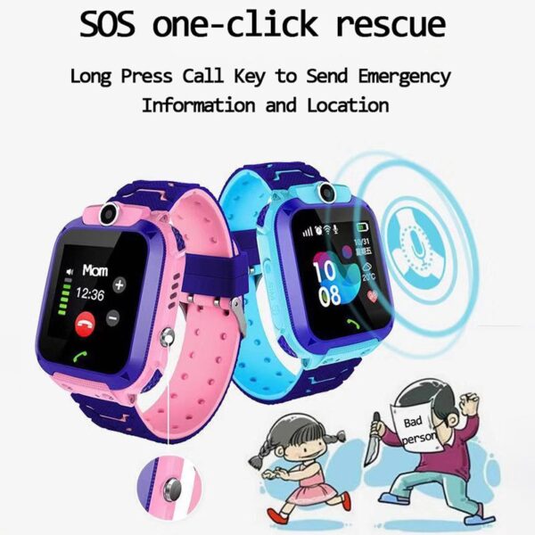 Q12 IP67 Mga Batang Babaye nga Regalo nga Smartwatch Para sa mga Bata nga May Sim Card Camera Mga Smart Watch sa mga Bata 1