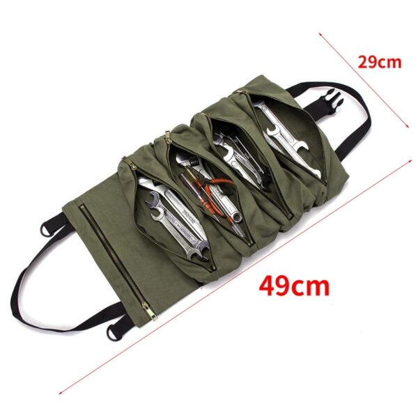 Roll Tool Roll Multi Purpose Tool Roll Up Bag Wrench Roll Pouch Hanging Tool Zipper Carrier 1