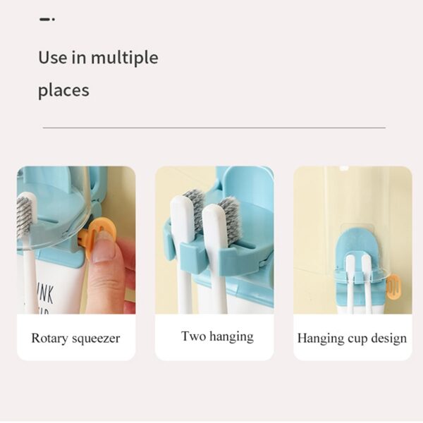 Exprimidor de tubos enrollables Dispensador de pasta de dentes para colgar en la pared Dispensador fácil Soporte rodante Accesorios de baño Dispositivo de pasta de dentes 2