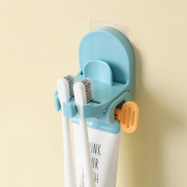 Exprimidor de tubos enrollables Dispensador de pasta de dentes para colgar en la pared Dispensador fácil Soporte rodante Accesorios de baño Dispositivo de pasta de dentes 5