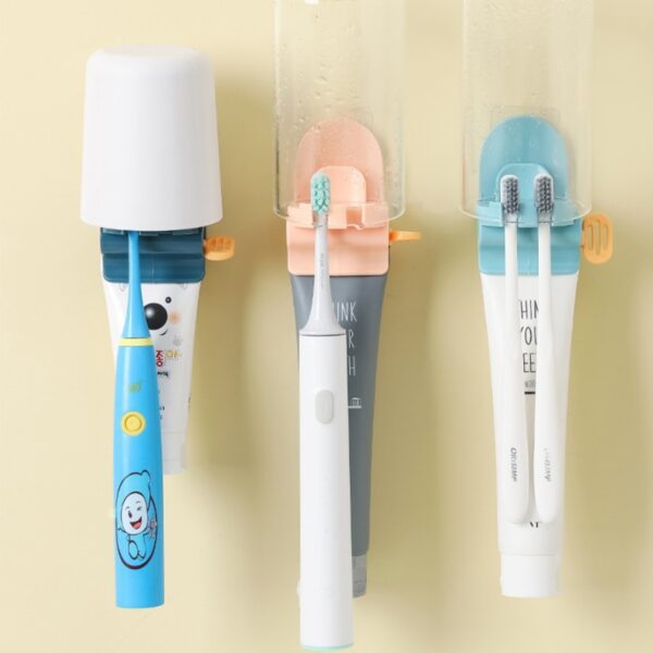 Exprimidor de tubos enrollables Dispensador de pasta de dentes para colgar en la pared Dispensador fácil Soporte rodante Accesorios de baño Dispositivo de pasta de dentes