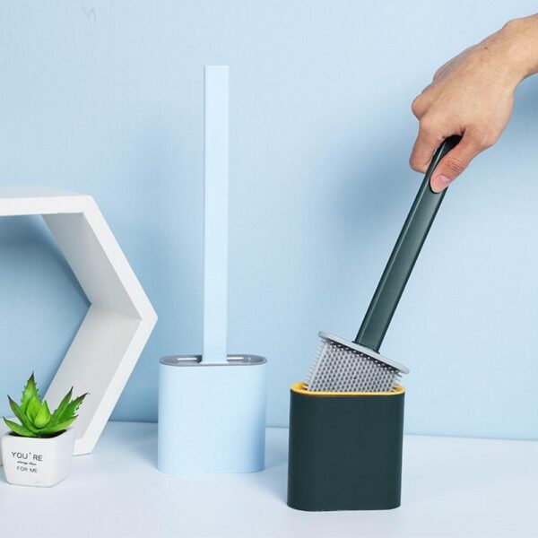 Revolutionary Silicone Flex Toilet Brush And Holder Creative Cleaning Brush Set 