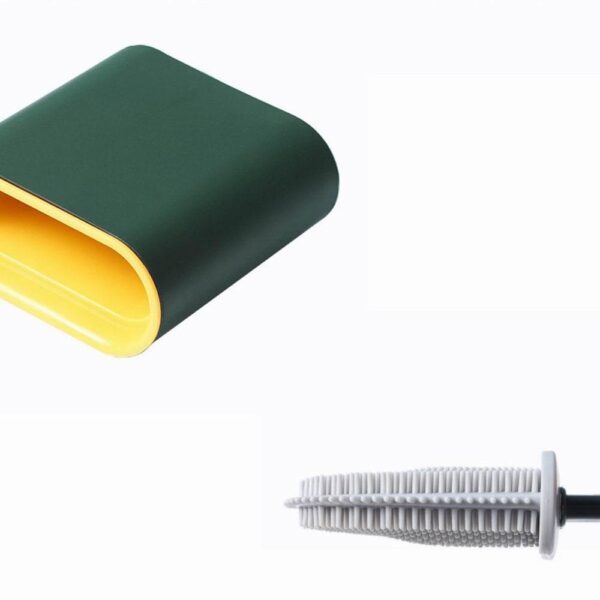 Escobilla de inodoro de silicona Revolucionaria cepillo de inodoro flexible de silicona con soporte Utensilios de cociña Cepillo de baño Drop 4