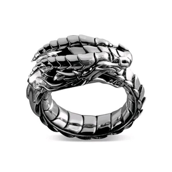 Silver Color Simulation Dragon Steampunk Ring For Wedding Party Gift Romantic Hi Hop Zinc Alloy Vintage 2