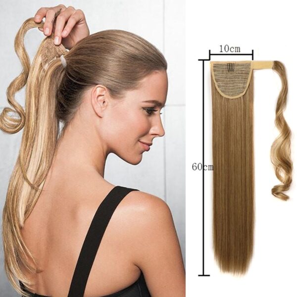 TALANG Wrap Синтетикалык Ponytail Hair Extension Супер Узун Түз Аялдар Кыска Чачка Кеңейтилген Пони 4