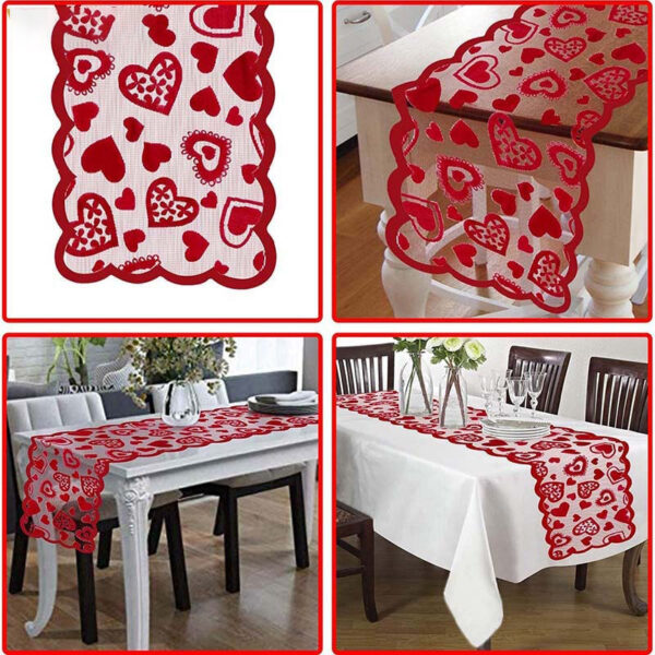 Table Runner Luxury Red Lace Spider Bat Topper Eldstad Rund Rektangel Bordsdekoration För Heminredning 2 1