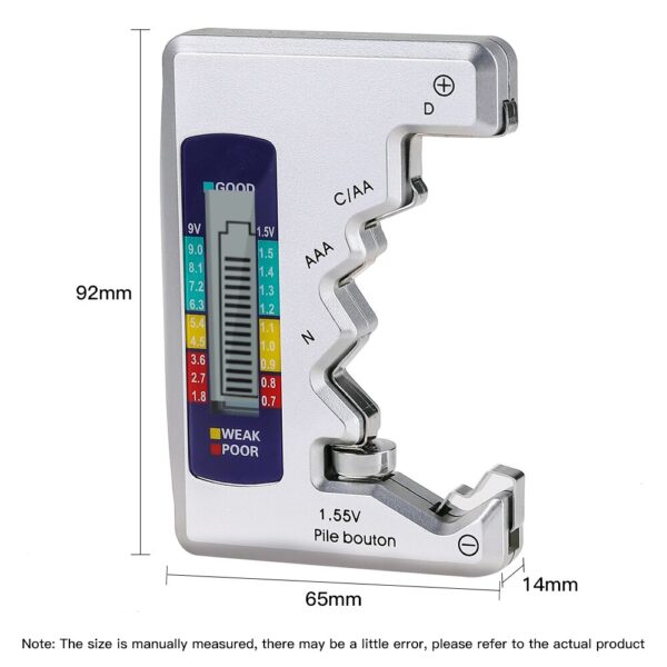 Tester batteria universale Tester capacità batteria digitale LCD C D N AA AAA 9 V 1 5 V 3