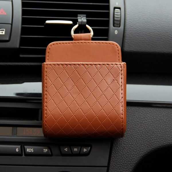 Universal Car Air Vent Organizer Box Storage Bag with Hook Auto Mount Outlet Hanging Leather Container 1.jpg 640x640 1