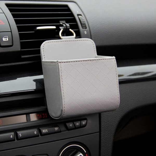 Universal Car Air Vent Organizer Box Storage Bag with Hook Auto Mount Outlet Hanging Leather Container 2.jpg 640x640 2