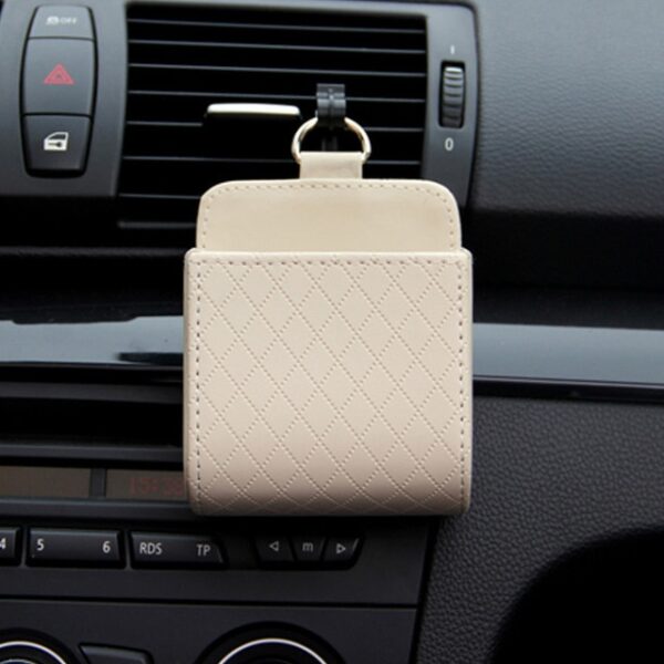 Universal Car Air Vent Organizer Box Storage Bag with Hook Auto Mount Outlet Hanging Leather Container 3.jpg 640x640 3