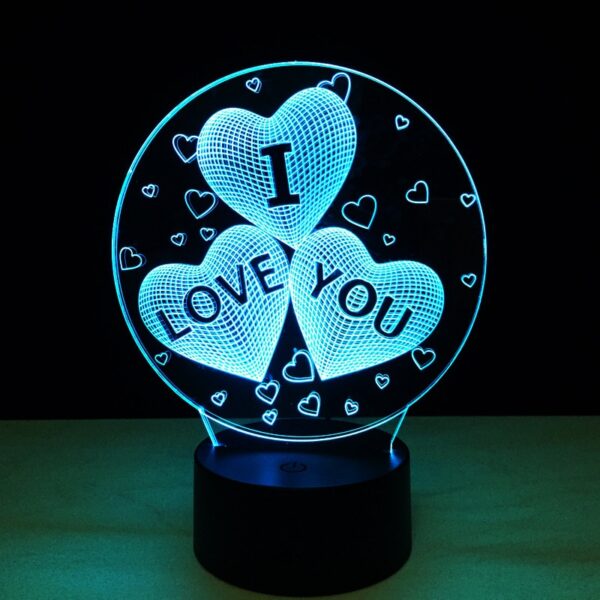 Valentines Day Gift 3D LED Night Light 7 Colors Table Lamp Home Decor Bulb Touch Sensor 3