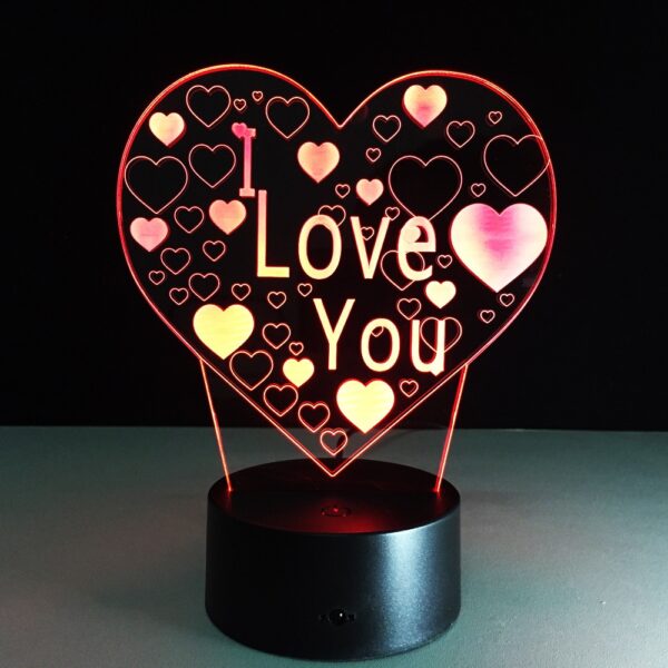 Valentines Dies Gift 3D DUXERIT noctem lux 7 Colores Table Lamp Domus Decor Bulbus Tactus Sensor 4