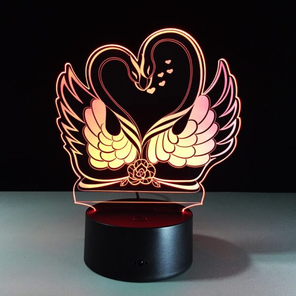 Valentines Day Gift 3D LED Night Light 7 Awọn awọ Tabili Atupa Ile ọṣọ Ile Bulb Fọwọkan Sensọ 5