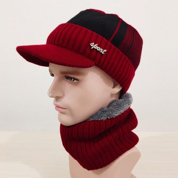 पुरुषों की खोपड़ी के लिए शीतकालीन टोपी बेनी टोपी शीतकालीन टोपी पुरुष महिला ऊन स्कार्फ कैप्स बालाक्लावा सेट करें 7.jpg 640x640 7