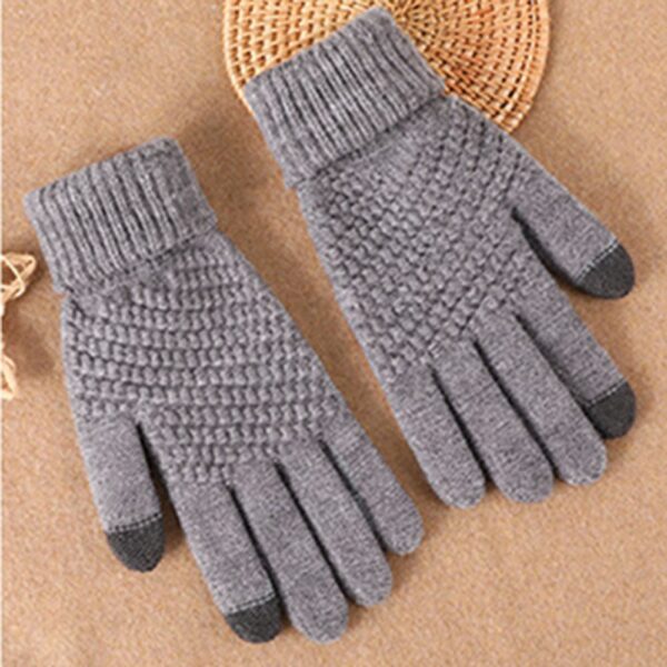 Womenmụ nwanyị Winter Cashmere Gloves ọkụ zuru oke mkpịsị aka ụmụ nwoke ọhụrụ siri ike na ihuenyo mmetụ aka nke gbara ọkpụrụkpụ 1