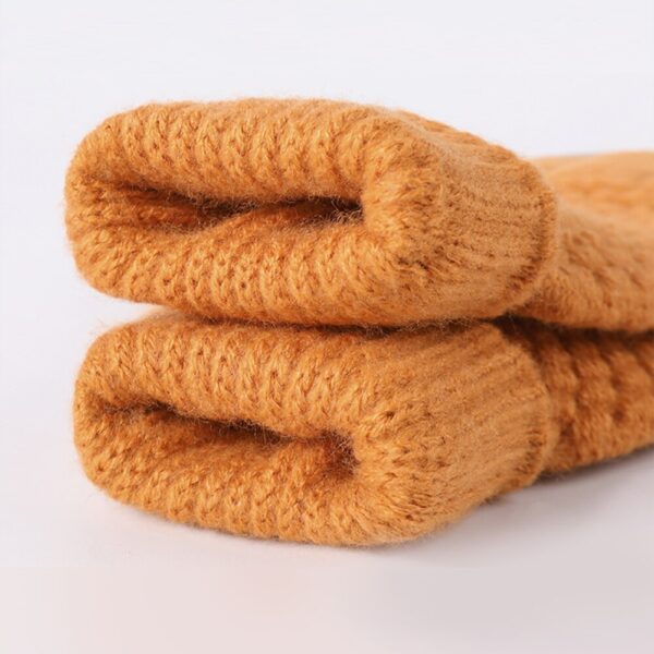 Winter Women Cashmere Gloves Warmth Full Finger Men s New Solid Color Touch Screen Thick Knitted 2