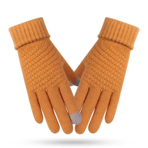 Zimske ženske rukavice od kašmira Toplina Puni prsti Muške nove Jednobojni zaslon osjetljiv na dodir Debele pletene 3.jpg 640x640 3