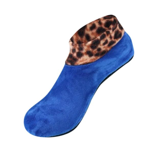Women s Winter Warm Leopard Bed Non Slip Home Indoor Socks 4