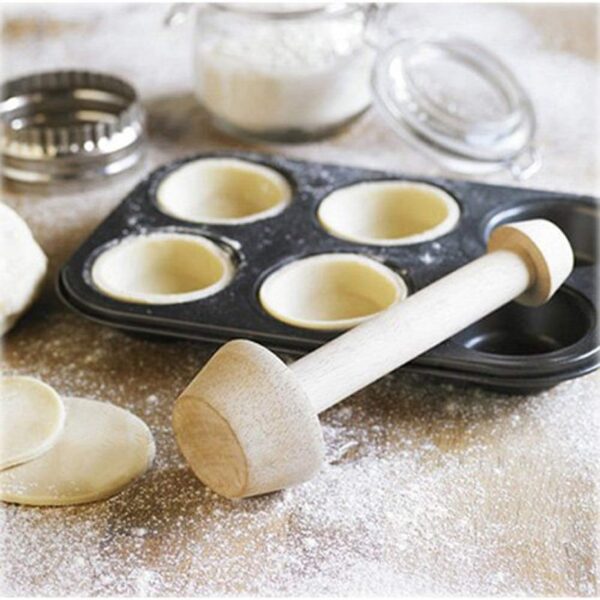 Wooden Tart Pastry Tamper Mini Pan Mold Double Sides Durable Egg Tart Maker Mould Pastry Pusher 2