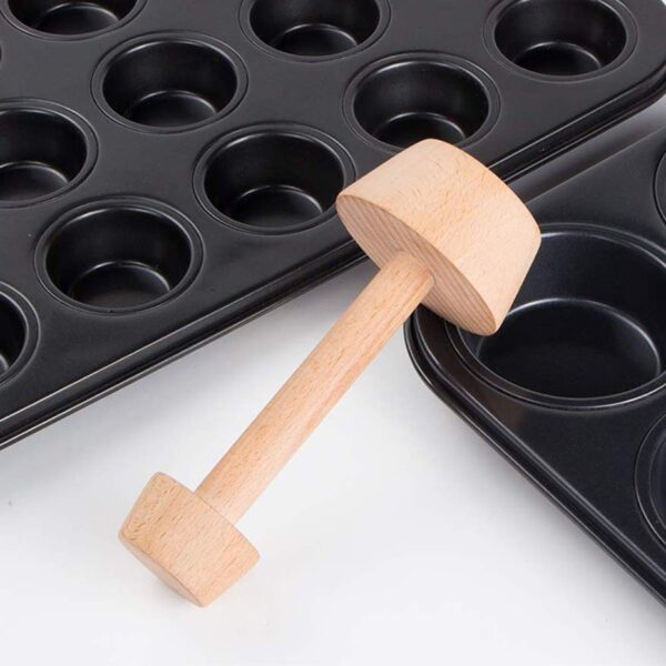Wooden Tart Pastry Tamper Mini Pan Mold Double Sides Durable Egg Tart Maker Mould Pastry Pusher 4