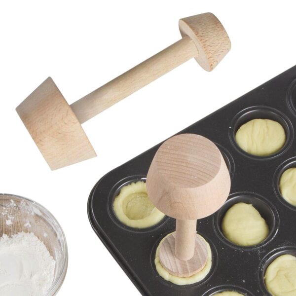 Wooden Tart Pastry Tamper Mini Pan Mold Double Sides Durable Egg Tart Maker Mould Pastry Pusher