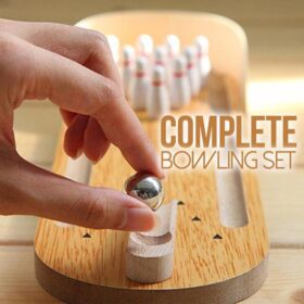 Mini Wooden Table Bowling Game Set - image 2