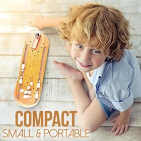 Mini Wooden Table Bowling Game Set - image 3