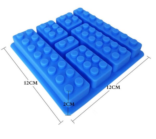 1 Uds. Muffin con forma de tipo Lego, caramelo dulce, gelatina, fondant, pastel, chocolate, molde, herramienta de silicona para hornear, 1 Uds.