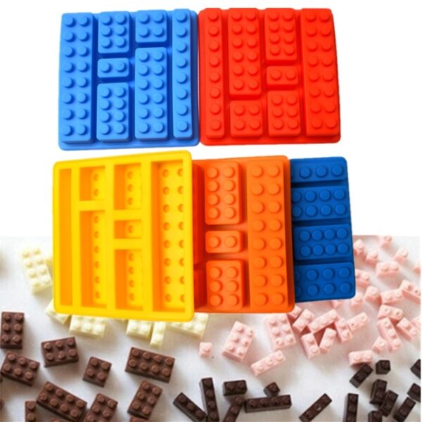 1PCS Lego turi Shakli Muffin Sweet Candy Jelly fondant Kek shokolad qolipi Silikon asbob Pishirish bepul