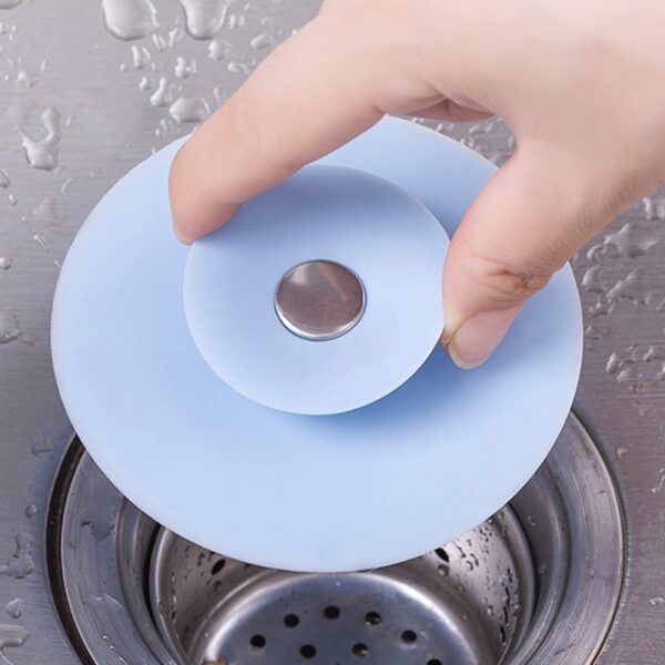 2 In 1 Multifunction Shower Hair Strainer Sink Stopper Sink Strainer Kitchen Bathroom Sink Plugs Drain 1