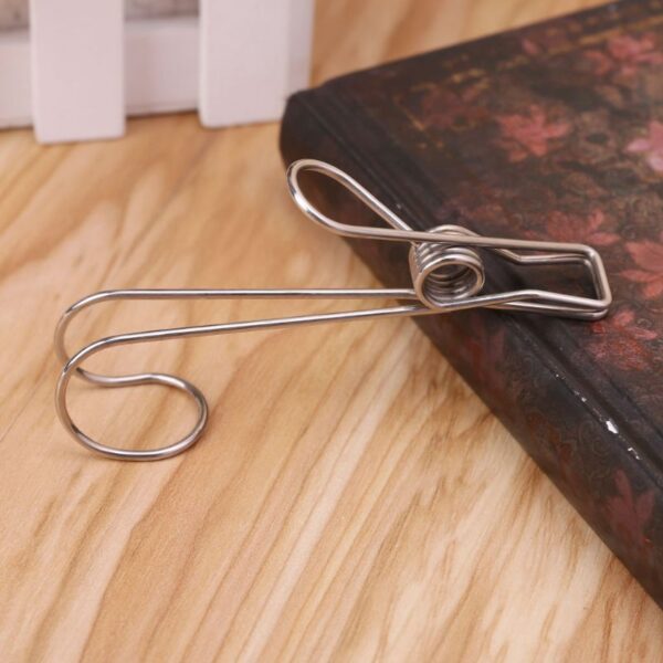 20 Pcs Stainless Steel Laundry Hanging Clip Hook Clothes Peg Boot Hanger Towel Holder Paper Files 4