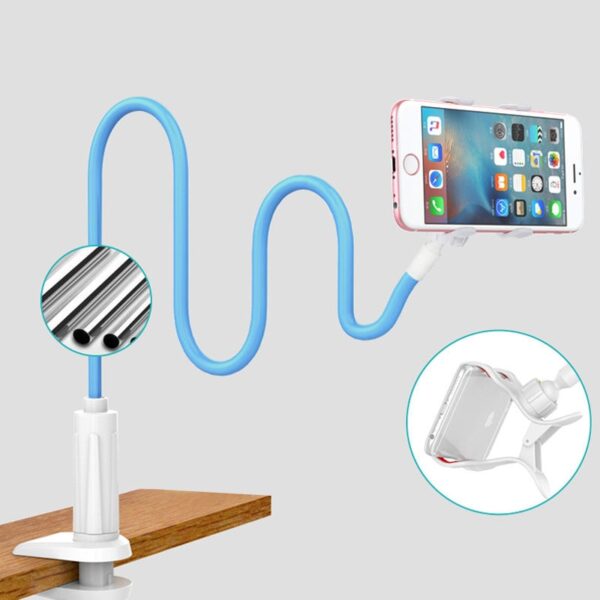 Držák mobilního telefonu 360 Clip Stand Přenosný flexibilní flexibilní stolní držák s držákem pro připevnění na podstavec Držák základny 3