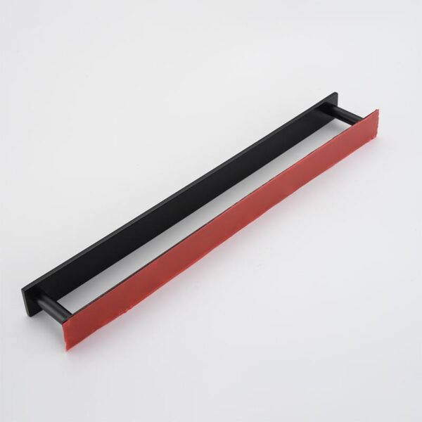 40CM Bathroom Shelf Matte Black Towel Hanger Punch Free Wall Mounted Stainless Steel Towel Rack Towel 4