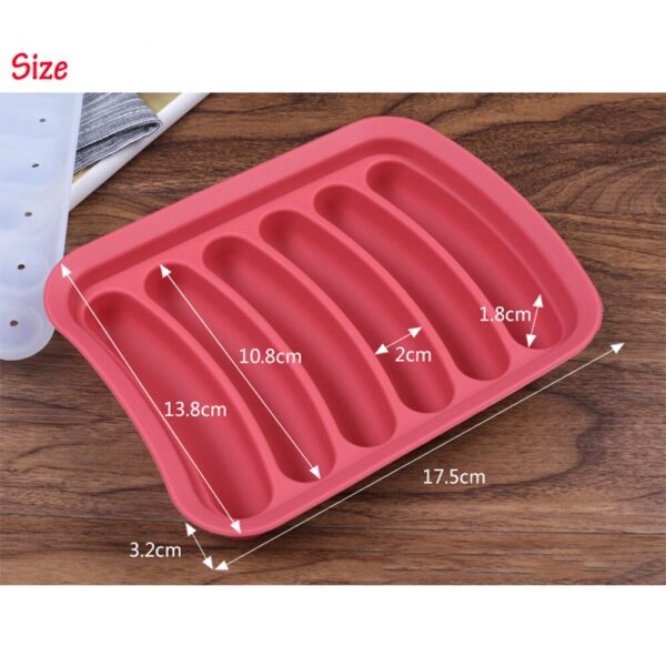 6 in 1 Sausage Making Mold Handmade Hamburger Hot Dog Reusable Silicone Mold Baby Food Maker 2