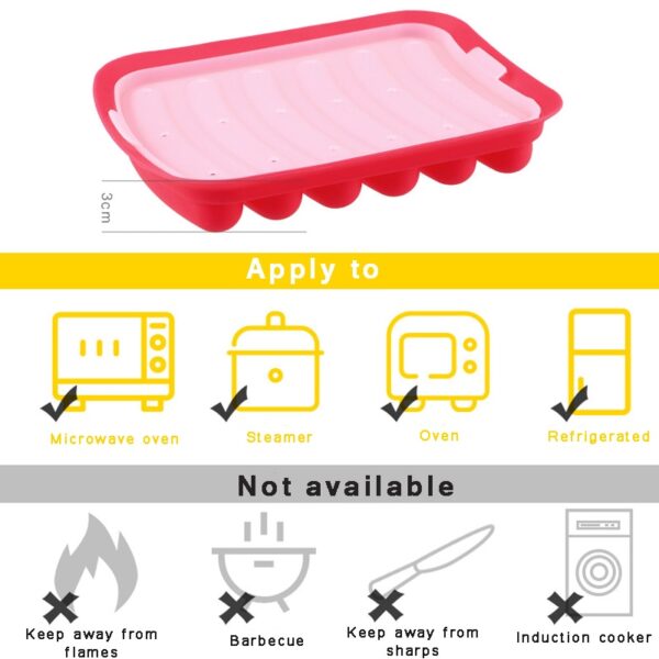 6 in 1 Sausage Making Mold Handmade Hamburger Hot Dog Reusable Silicone Mold Baby Food Maker 5