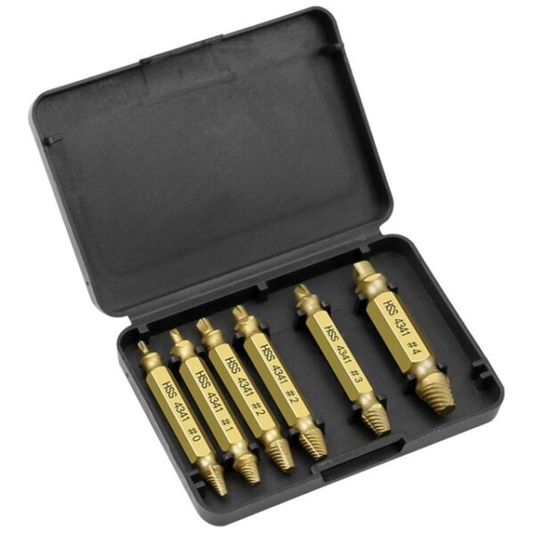 6pcs Damaged Screw Extractor Drill Bits Guide Set Broken Speed Out Easy out Bolt Screw