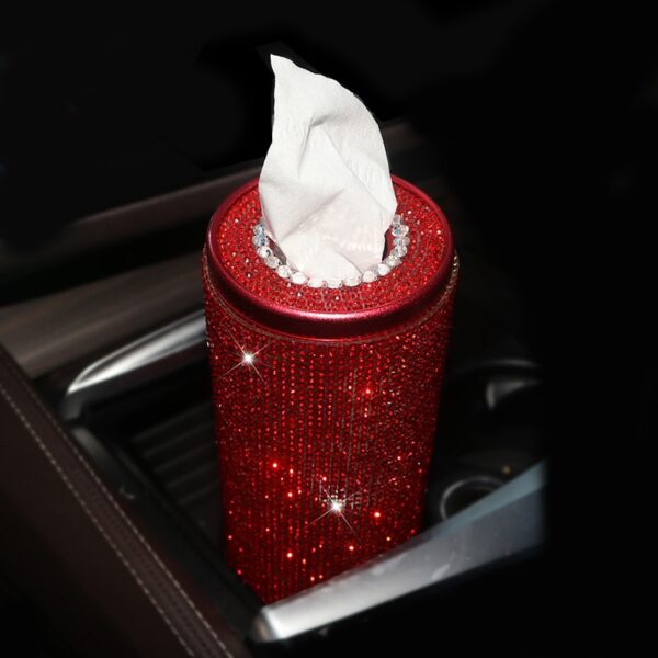 Bling Crystal Car Tissue Box Creative Diamond Paper Towel Tube Auto Tissue Paper Holder Case Home 4