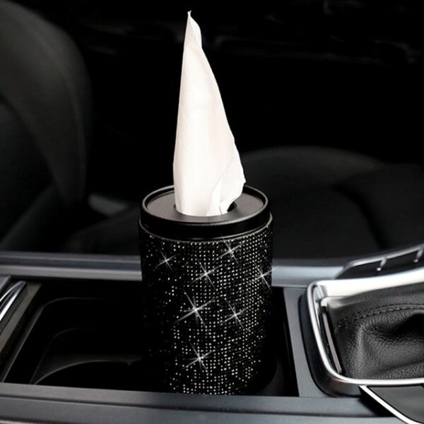 Bling Crystal Car Tissue Box Creative Diamond Paper Towel Tube Auto Tissue Paper Holder Case