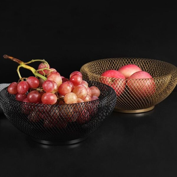 Creative iron Fruit basket storage fruit dish Drain basket stainless steel modern Home decoration 1
