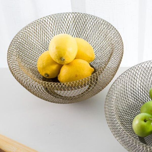 Creative iron Fruit basket storage fruit dish Drain basket stainless steel modern Home decoration 2