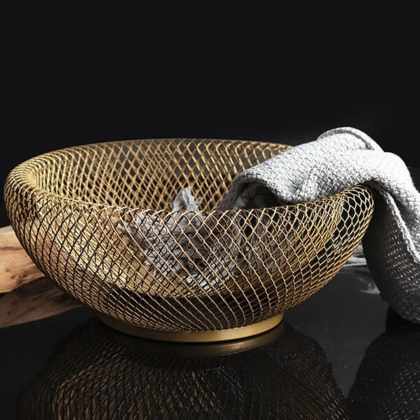 Creative iron Fruit basket storage fruit dish Drain basket stainless steel modern Home decoration