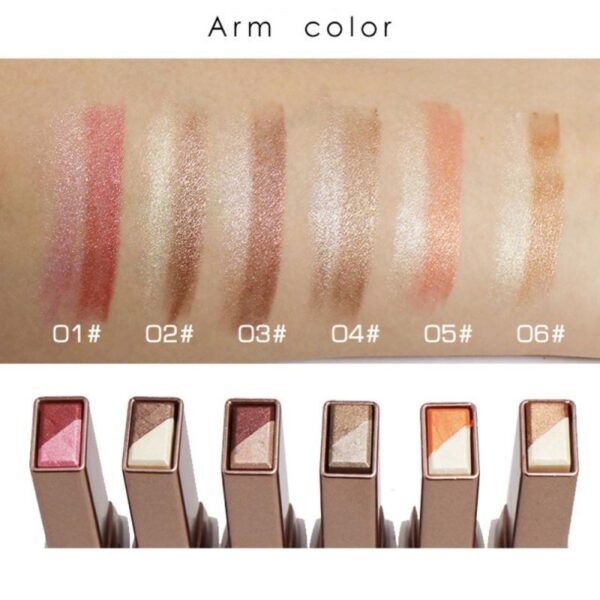 Eyeshadow Stick Stereo Gradien Shimmer Double Color Shadow Eye Cream Pen Pen Eye Makeup Cosmetics Tool Waterproof 2