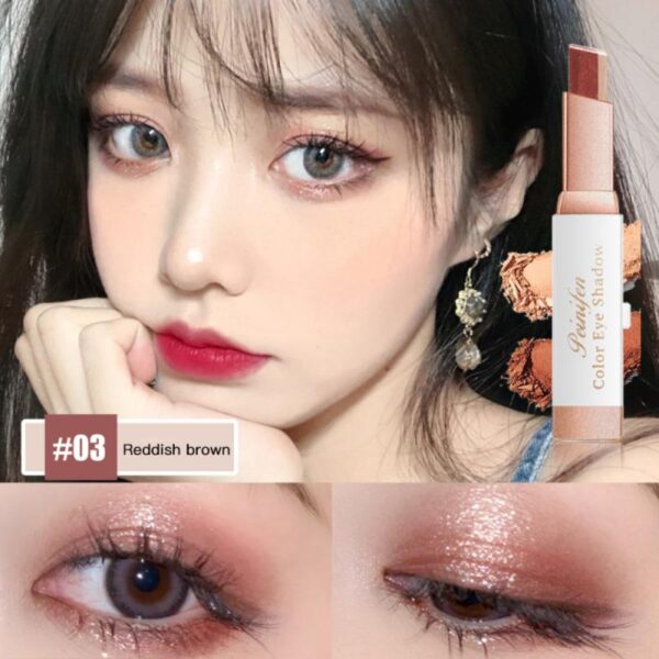 Eyeshadow Stick Stereo Gradien Shimmer Double Color Eye Shadow Cream Pen Eye Makeup Cosmetics Tool Waterproof 3